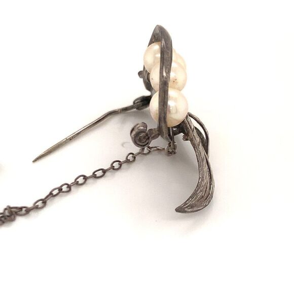 Mikimoto Estate Akoya Pearl Brooch Pin Sterling Silver 6.5 mm 5.56 Grams M199 - Picture 10 of 13
